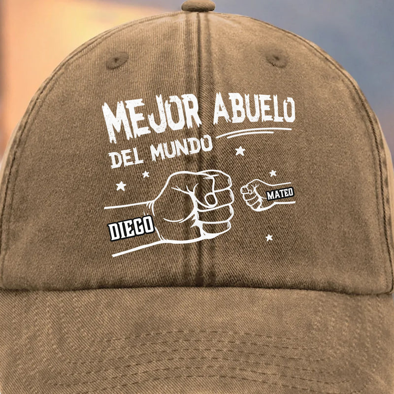 Gorra de Béisbol Personalizada de Mezclilla Vintage Lavada – Regalos de Cumpleaños Personalizados para Papá, Abuelo – Amado Por Ellos, Llamado Papá
