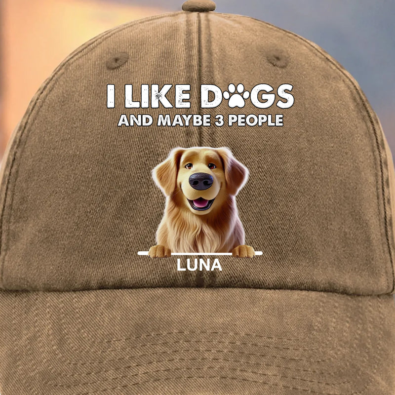 Custom Vintage Washed Denim Baseball Cap - Personalized Birthday Gifts For Dog Lovers, Dog Dad And Mom - Dog Dad Squad