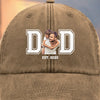 Custom Photo Powered By Love - Family Personalized Custom Vintage Washed Denim Baseball Cap - Father's Day, Gift For Dad