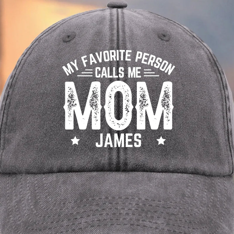 Custom Vintage Washed Denim Baseball Cap - Personalized Birthday Gifts For Mom, Grandma - Loved Most When Called Mom