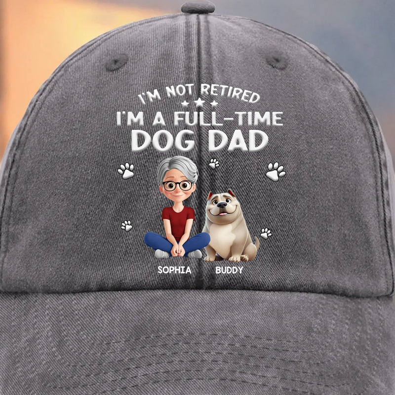 Custom Vintage Washed Denim Baseball Cap - Personalized Birthday Gifts For Dog Lovers, Dog Dad And Mom - Paws And Relax