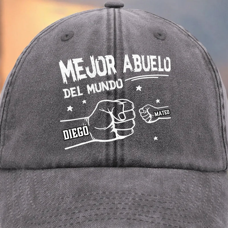 Gorra de Béisbol Personalizada de Mezclilla Vintage Lavada – Regalos de Cumpleaños Personalizados para Papá, Abuelo – Amado Por Ellos, Llamado Papá