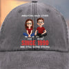 Custom Vintage Washed Denim Baseball Cap - Personalized Anniversary Wedding Gifts For Husband And Wife, Him And Her - Cheers To Forever Bickering