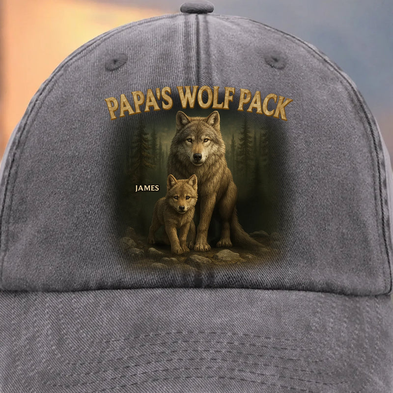 Custom Photo Vintage Washed Denim Baseball Cap - Personalized Birthday Gifts For Dad, Grandpa - Loyal Hearts In One Pack