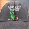 Custom Vintage Washed Denim Baseball Cap - Personalized Birthday Gifts For Dad, Grandpa - Grandpasaurus Rules The Roost