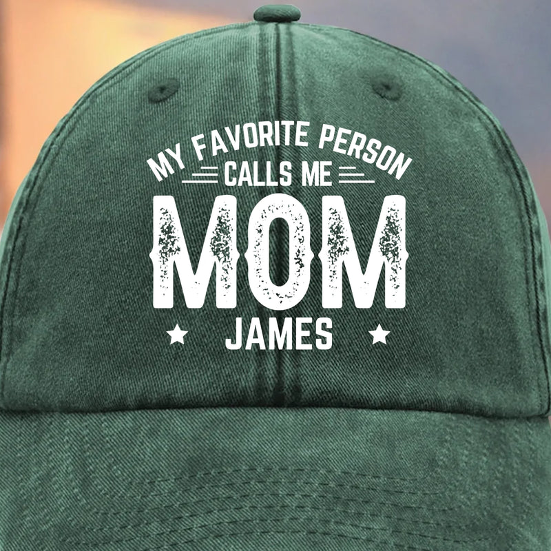 Custom Vintage Washed Denim Baseball Cap - Personalized Birthday Gifts For Mom, Grandma - Loved Most When Called Mom