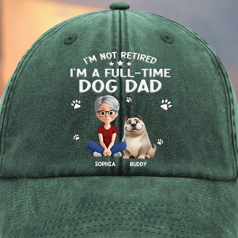 Custom Vintage Washed Denim Baseball Cap - Personalized Birthday Gifts For Dog Lovers, Dog Dad And Mom - Paws And Relax