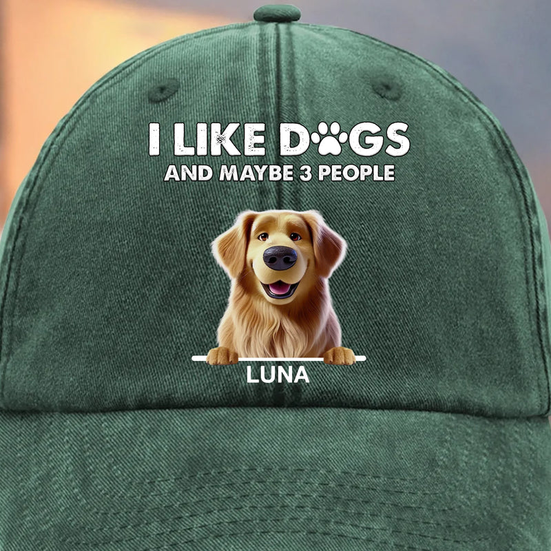 Custom Name Funny Dog Lover Gifts - Personalized Washed Baseball Cap