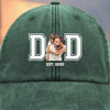 Custom Photo Powered By Love - Family Personalized Custom Vintage Washed Denim Baseball Cap - Father's Day, Gift For Dad