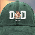 Custom Photo Father Gifts - Personalized Washed Baseball Cap