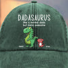 Custom Vintage Washed Denim Baseball Cap - Personalized Birthday Gifts For Dad, Grandpa - Grandpasaurus Rules The Roost