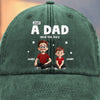 Custom Vintage Washed Denim Baseball Cap - Personalized Birthday Gifts For Dad - Dad and His Crew