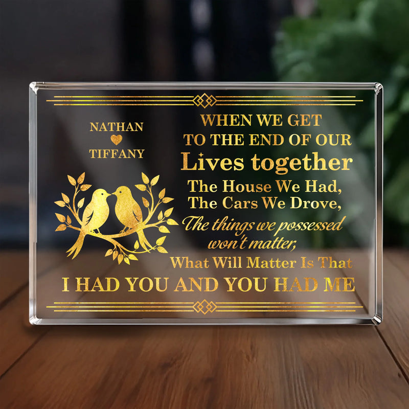 Custom Name Romantic Couple Gifts - Personalized Shaped Acrylic Plaque