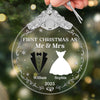 Custom Glass Ornament - Personalized Anniversary Christmas Wedding Gifts For Husband And Wife, Him And Her - Married And Merry Together