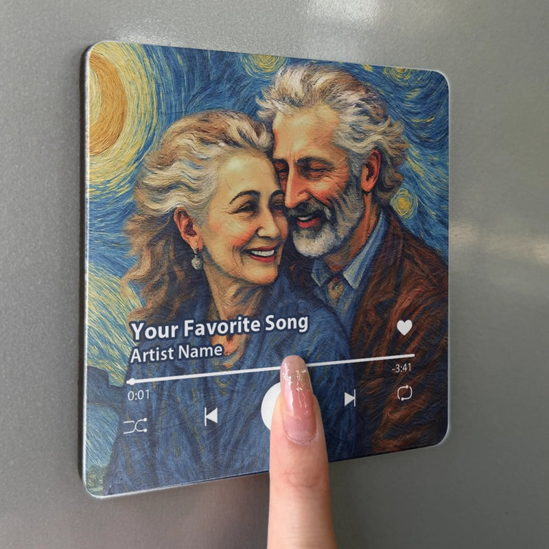Custom Photo Couple Song Gifts - Personalized Music Fridge Magnet