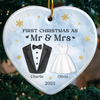 Custom Ceramic Ornament - Personalized Anniversary Christmas Wedding Gifts For Husband And Wife, Him And Her - Our First Chapter As One