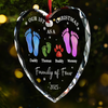 Custom Heart Glass Ornament - Personalized Christmas Birthday Gifts For Mom, Dad, Kids - Our First Christmas Together
