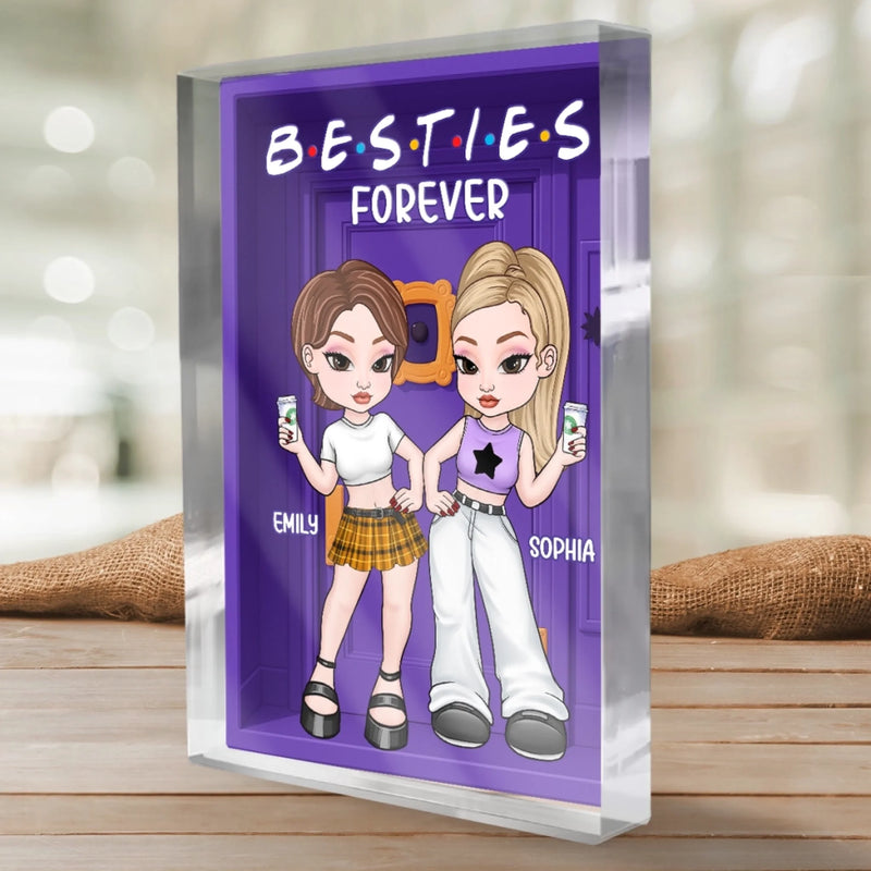 Custom Rectangle Shaped Acrylic Plaque - Personalized Best Friend Birthday Gifts For Women, Besties, Sisters, BFF - Besties Forever And Always