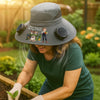 Custom Hat With Fans Solar Power - Personalized Garden Gifts For Gardeners, Dog Lovers, Dog Dad And Mom - Garden Goals and Furry Friends