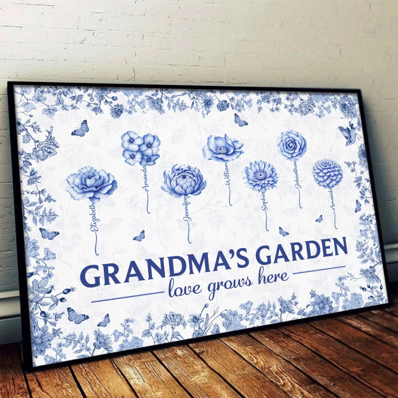 Custom Horizontal Poster - Personalized Birthday Gifts For Mom, Grandma - Grandma's Garden