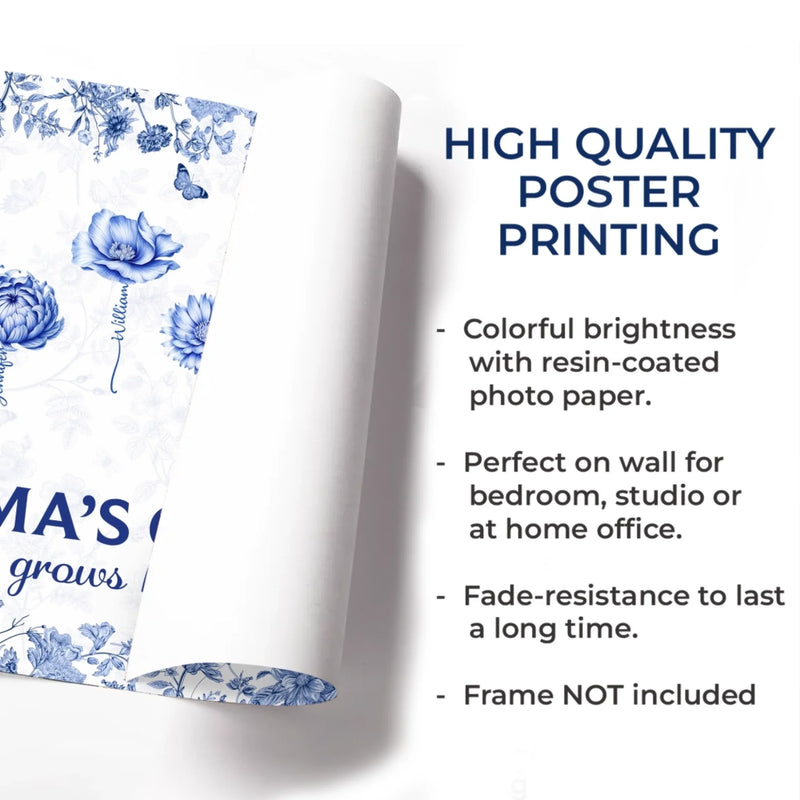 Custom Horizontal Poster - Personalized Birthday Gifts For Mom, Grandma - Grandma's Garden