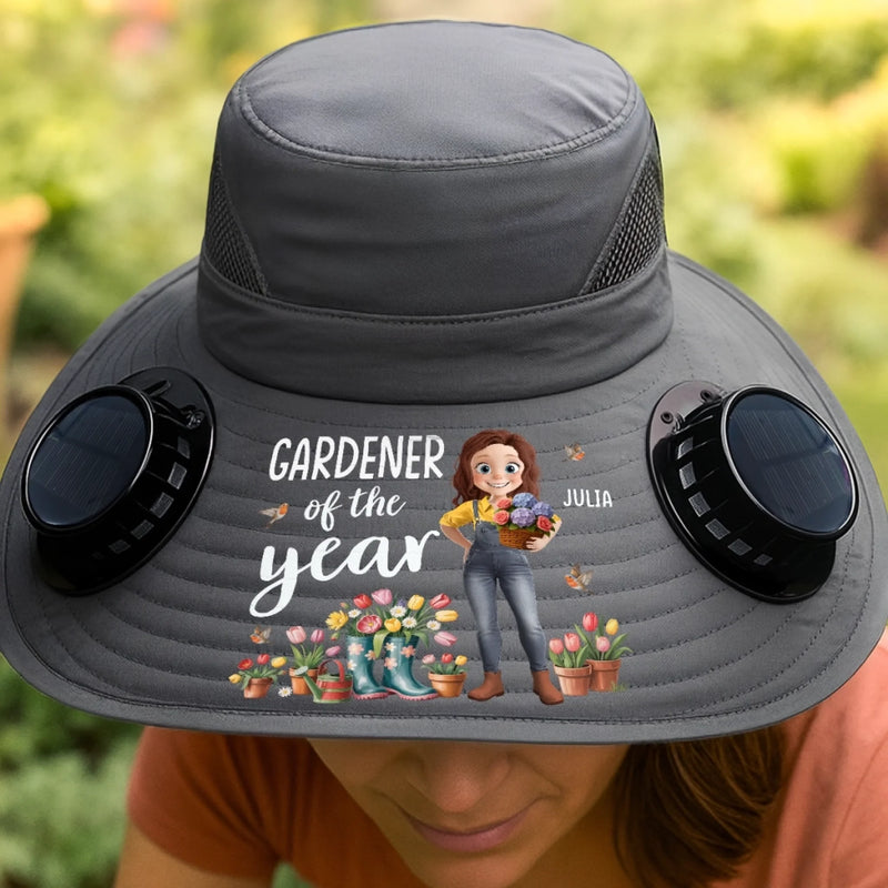 Custom Hat With Fans Solar Power - Personalized Garden Gifts For Gardeners - Plant Dreams, Grow Joy
