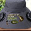 Custom Hat With Fans Solar Power - Personalized Birthday Fishing Gifts For Fisherman, Dad, Grandpa - Hooked On Being Daddy