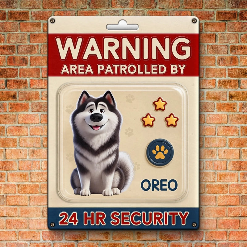 Custom Home Decor Metal Sign - Personalized  Birthday Gifts For Dog Lovers, Dog Dad And Mom - Fluffy Security On Duty