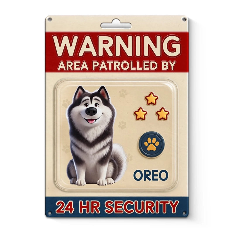 Custom Home Decor Metal Sign - Personalized  Birthday Gifts For Dog Lovers, Dog Dad And Mom - Fluffy Security On Duty