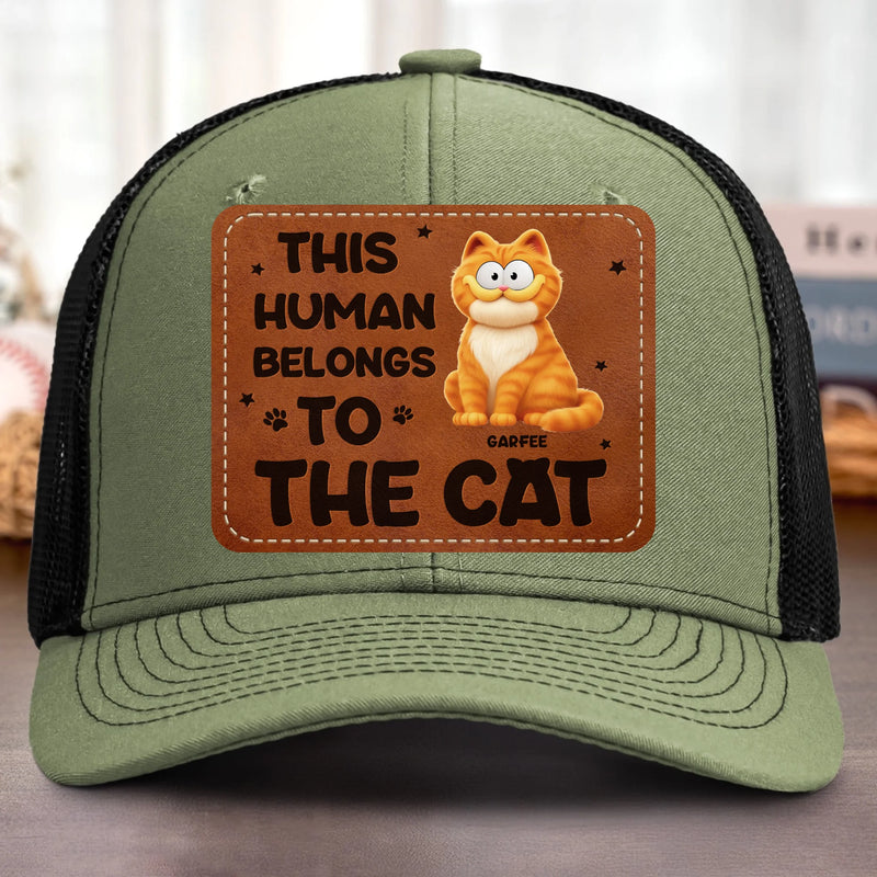 Custom Funny Cat Lover Gifts - Personalized Custom Shaped Leather Patch Cap