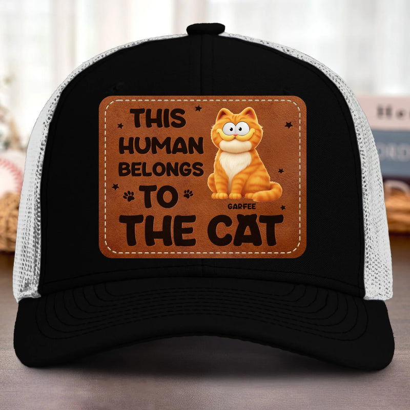 Custom Funny Cat Lover Gifts - Personalized Custom Shaped Leather Patch Cap