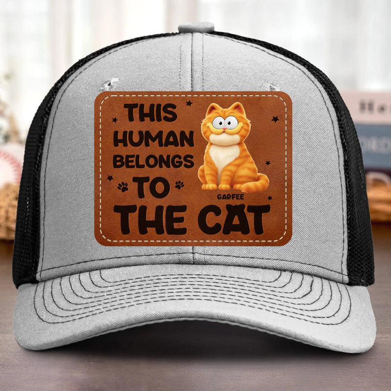 Custom Funny Cat Lover Gifts - Personalized Custom Shaped Leather Patch Cap
