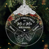 Custom Glass Ornament - Personalized Anniversary Christmas Wedding Gifts For Husband And Wife, Him And Her - Newlyweds’ First Christmas