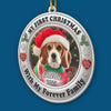 Custom Photo Metal Ornament - Personalized  Christmas Birthday Gifts For Dog Cat Lovers, Dog Dad And Mom, Cat Owners - Furever Family