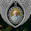 Custom Photo Metal Angel Wings Ornament - Personalized Memorial Sympathy Gifts For Loss Of Mom, Dad - Forever In Our Hearts