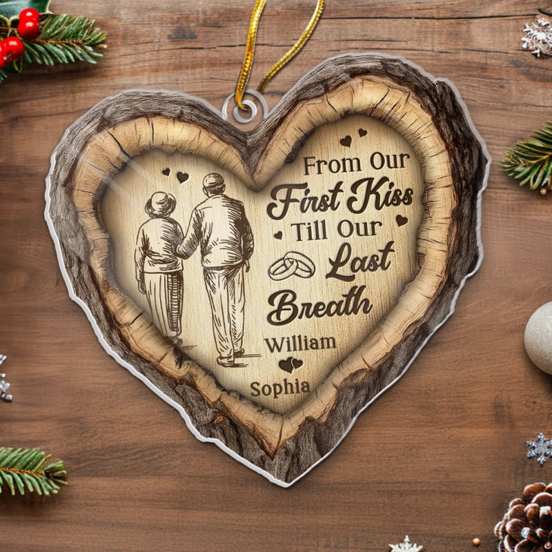 Custom Acrylic Ornament - Personalized Anniversary Christmas Wedding Gifts For Husband And Wife, Him And Her - Together In Heart And Soul