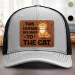 Custom Funny Cat Lover Gifts - Personalized Custom Shaped Leather Patch Cap