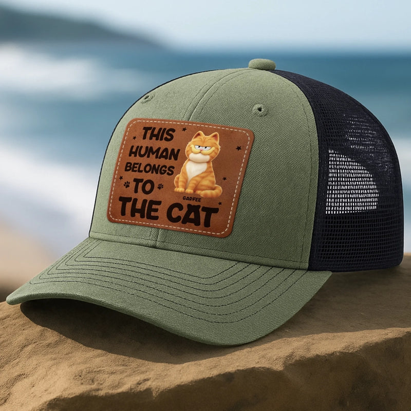 Custom Funny Cat Lover Gifts - Personalized Custom Shaped Leather Patch Cap