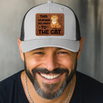 Custom Funny Cat Lover Gifts - Personalized Custom Shaped Leather Patch Cap