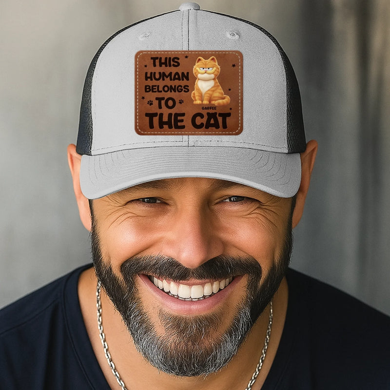 Custom Funny Cat Lover Gifts - Personalized Custom Shaped Leather Patch Cap