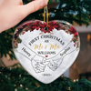 Custom Ceramic Ornament - Personalized Anniversary Christmas Wedding Gifts For Husband And Wife, Him And Her -  Forever Begins This Christmas
