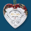 Custom Ceramic Ornament - Personalized Anniversary Christmas Wedding Gifts For Husband And Wife, Him And Her -  Forever Begins This Christmas