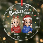 Custom Name Christmas Best Friend Gifts - Personalized Glass Ornament