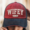 Custom Embroidered Effect Washed Denim Baseball Cap - Personalized Anniversary Wedding Gifts For Husband And Wife, Him And Her - Married Life, Best Life