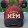 Custom Embroidered Effect Washed Denim Baseball Cap - Personalized Birthday Gifts For Dog Cat Lovers, Dog Dad And Mom, Cat Owners - Proud Dog Mom