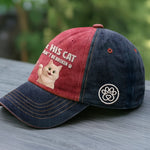 Custom Man and His Cat Gifts for Cat Lovers - Personalized Printed Front & Side Washed Cap