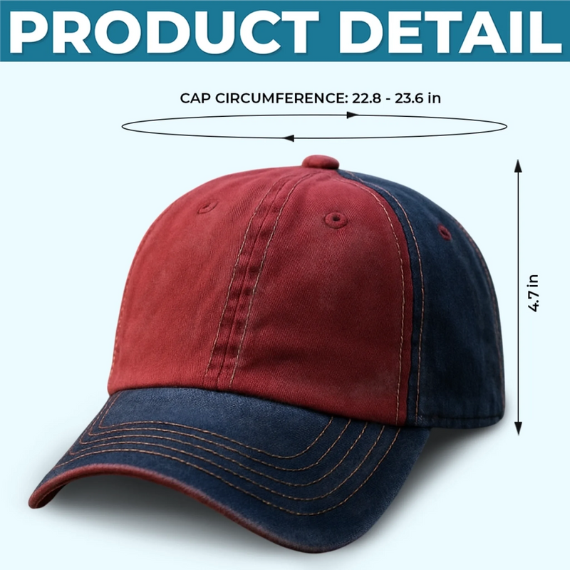 Custom Embroidered Effect Washed Denim Baseball Cap - Personalized Birthday Gifts For Cat Lovers, Cat Mom And Dad - Cat Dad Vibes Only