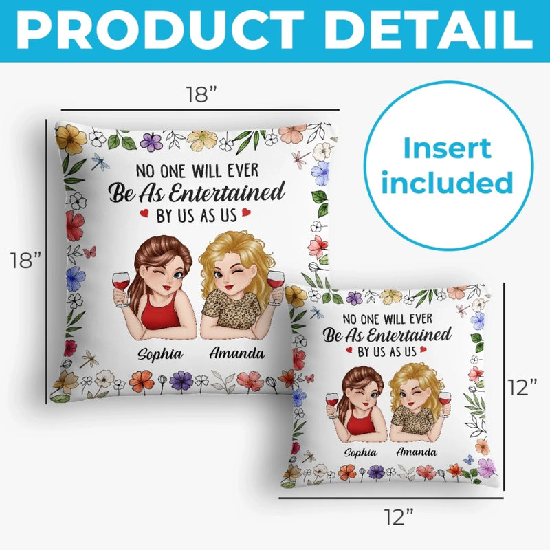 Custom Pillow - Personalized Best Friend Birthday Gifts For Women, Besties, Sisters, BFF - Zero Judgement, Only Refills