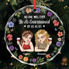 Custom Circle Glass Ornament - Personalized Christmas Best Friend Birthday Gifts For Women, Besties, Sisters, BFF - Built Different, But Still Besties