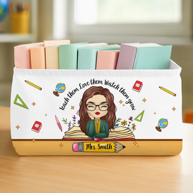 Custom Name Teacher Gifts - Personalized Foldable Fabric File Organizer